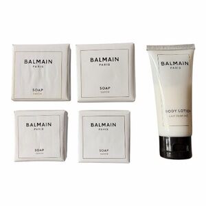 Balmain 5 piece toiletry set- travel size soap and lotion